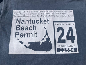 '24 Nantucket Beach Permit Tee in Denim Blue