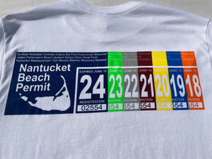 '24 Nantucket Multi Color Beach Permit tees