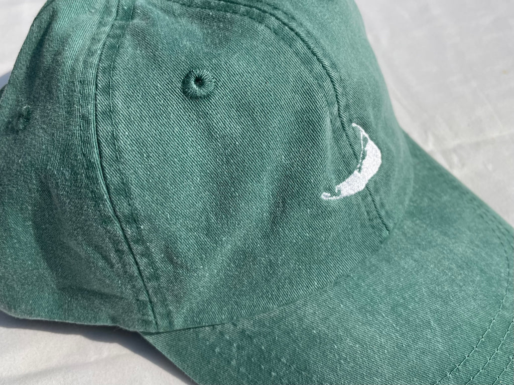 Island Cap -Garment Washed in Forest Green
