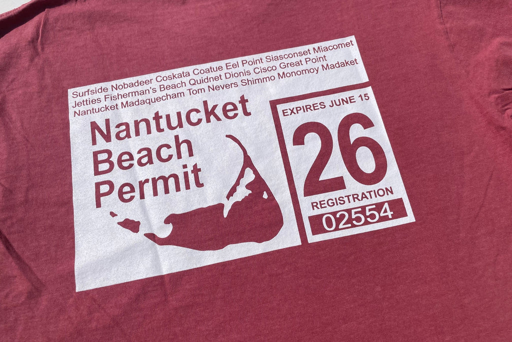 '26 Nantucket Beach Permit Tee in Island Red